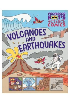 【现货】霍特教授的科学漫画：火山与地震 Professor Hoot's Science Comics: Volcanoes and Earthquakes 英文进口原版儿童百科绘