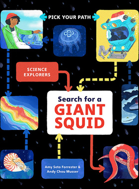 【现货】Search for a Giant Squid,寻找巨型乌贼：互动游戏冒险 英文原版图书籍进口正版 Amy Seto Forrester 儿童绘本-知识百科