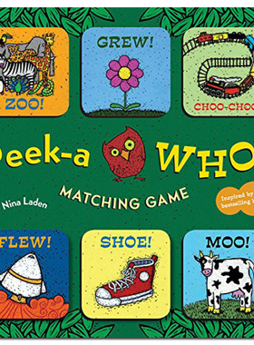 【WH】【Matching Game】Peek-a Who? 对号入座游戏：猜猜我是谁？系列书 儿童玩具书 游戏 洞洞书 纸板书 英文原版 Nina Laden