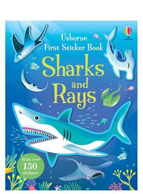 【预售】苐一本贴纸书：鲨鱼和鳐鱼 First Sticker Book Sharks and Rays 英文原版儿童趣味图书Jane Bingham 外文正版