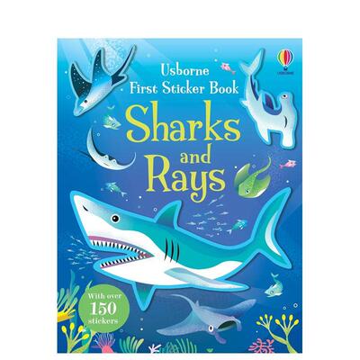 【预售】苐一本贴纸书：鲨鱼和鳐鱼 First Sticker Book Sharks and Rays 英文原版儿童趣味图书Jane Bingham 外文正版