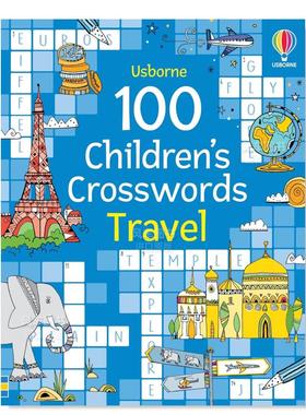 【现货】100 个儿童填字游戏：旅行100 Children's Crosswords: Travel英文儿童趣味 原版图书进口外版书籍Phillip Clarke  Usbor