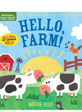 【现货】【咬咬书】你好农场！Indestructibles: Hello, Farm! 英文儿童绘本 AMY PIXTON Workman