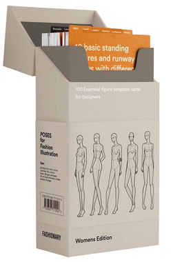 【预售】 100张女性服装设计手绘练习人体姿势卡 Poses for Fashion Illustration 英文原版图书籍进口正版 艺术 Fashionary