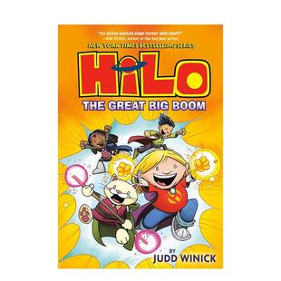 儿童漫画图书6 Judd 3：巨大 Great Big 希罗漫画系列 轰鸣声Hilo 9岁Winick Boom英文进口原版 预售