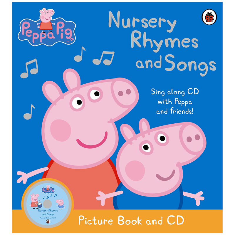 【预售】peppa pig 英文版 绘本小猪佩奇Nursery Rhymes and Songs 粉红猪小妹押韵与歌曲（附CD） 英文儿童绘本