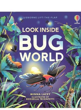 【预售】【翻翻书】昆虫世界 【Look Inside】Bug World 坚固纸板设计+趣味翻页互动 英文进口原版儿童趣味图书Minna Lacey
