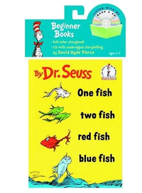 【现货】 Dr Seuss One Fish Two Fish 苏斯博士 红色的鱼，蓝色的鱼 英文儿童绘本 启蒙趣味书（含CD）适合3-6岁