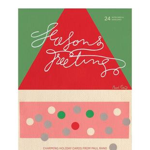 【预售】来自保罗·兰德的问候卡（含24张问候卡） 现代平面设计之父 Season's Greetings 英文原版明信片