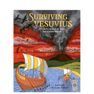【现货】维苏威火山爆发幸存记:从庞贝古城的悲惨命运中幸运逃脱Surviving Vesuvius英文进口原版儿童绘本图书Christopher Harri