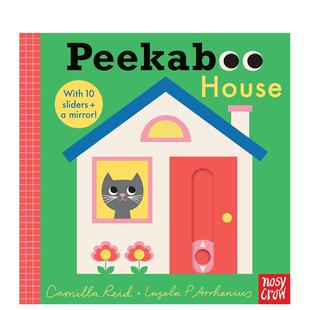 滑滑乐机关书 附带安全镜 儿童趣味图书Camilla 预售 Reid 英文进口原版 躲猫猫：房子 House Peekaboo