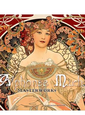 【现货】阿尔丰斯·穆夏【Masterworks】Alphonse Mucha英文进口原版艺术画册画集外文图书Rosalind Ormiston Flame Tree