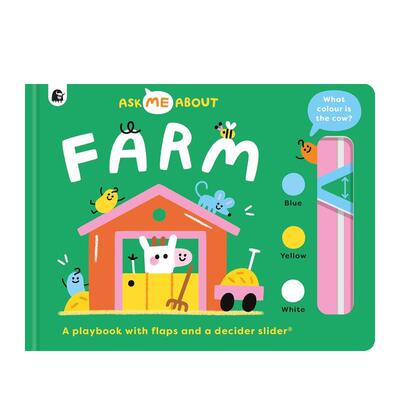 【预售】农场 滑动机关翻翻书 Farm 【Ask Me About】英文进口原版儿童趣味图书Rebecca Atkinson; Susie Hammer