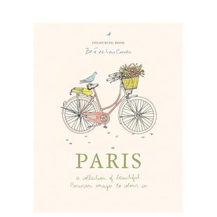 Paris 现货 Cases疗愈填色手账 英文进口原版 帧 裸脊锁线装 法国设计大师Zoe 奶油质感纸张Zoe las 外文图书 巴黎绘梦