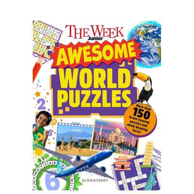 【预售】青少年周刊世界填字游戏 The Week Junior Awesome World Puzzles英文进口原版儿童趣味图书The Week Junior