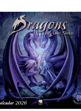 【预售】安妮·斯托克斯《龙》 2026年挂历（艺术日历） Dragons by Anne Stokes Wall Calendar 2026 英文进口原版日历 文创送礼