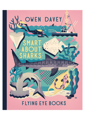 【现货】【插画师Owen Davey】Smart About Sharks 聪明的鲨鱼 儿童艺术绘本