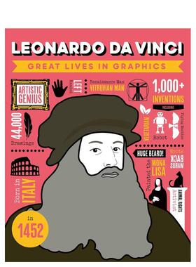 【现货】【图像传记】达芬奇【Great Lives in Graphics】Leonardo Da Vinci英文进口原版儿童绘本图书3-6岁Button Books人物传记
