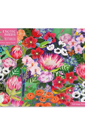 【现货】拼图1000片 贝克斯帕金：异国情调的鸟类 Bex Parkin: Exotic Birds 进口原版减压Flame Tree火焰树拼图书艺术装饰画书籍