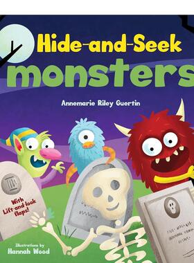【预售】怪兽捉迷藏 万圣节翻翻书Hide-And-Seek Monsters英文进口原版儿童绘本图书6-9岁Guertin  Annemarie Riley节日庆典