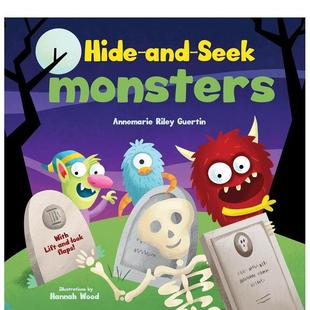 Monsters英文进口原版 Riley节日庆典 怪兽捉迷藏 Annemarie 9岁Guertin 儿童绘本图书6 Seek And 万圣节翻翻书Hide 预售