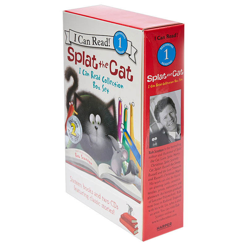 【现货】啪嗒猫合集Splat the Cat I Can Read Collection Box Set【I can read】英文进口原版儿童图书3-6岁分阶读物Scotton Rob