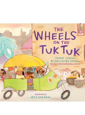 【预售】嘟嘟车上的轮子The Wheels on the Tuk Tuk英文进口原版儿童绘本图书3-6岁Kabir Sehgal   Surishtha Sehgal