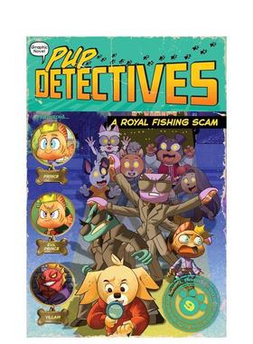 【预售】小狗侦探：皇室钓鱼骗局Royal Fishing Scam英文进口原版儿童漫画图书3-6岁Felix Gumpaw and Glass House Graphics