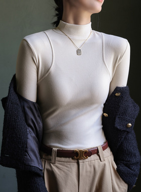 Q打底衣德绒半高领打底衫女内搭秋冬加绒中领长袖上衣超会购Super