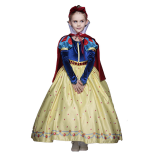 儿童白雪公主裙演出服长袖礼服灰姑娘中艾莎大童蓬蓬裙表演服装女