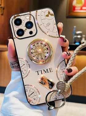 VOKASE 镶钻适用苹果15手机壳16新款iPhone14pro保护套max女款promax高端plus镜头全包高级水钻带支架挂绳