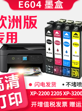 适用EPSON爱普生XP-2200 4205 2205 3200 3205 XP4200墨盒E604墨盒49XL WF2910 WF2930 2935 WF2950DWF打印机