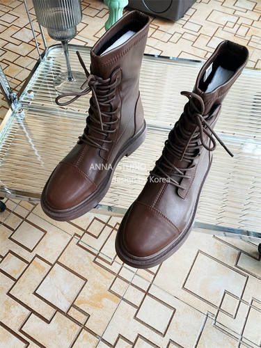 加绒厚底短靴英伦风潮ins靴