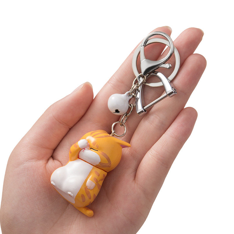 苦恼猫咪钥匙扣卡通公仔汽车链男女可爱书包挂饰精致网红锁匙圈环