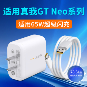 适用Realme真我GTNeo闪速版充电器65W瓦真我GT Neo充电头RealmeGTNeo手机插头快充头闪充头2米加长数据线套装