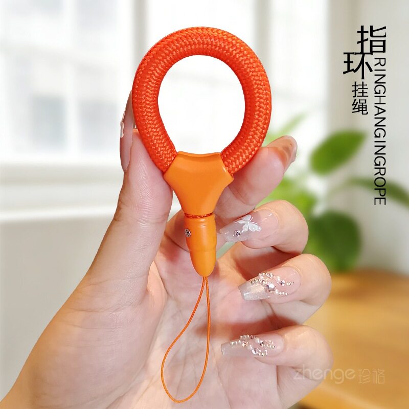双域简约可调节指环款手机挂绳编织圆圈便携结实耐用防丢户外女登山旅游出行隐形防摔相机挂件钥匙拇指绳新品