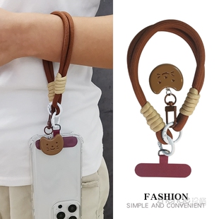 手机挂绳短款手腕挂件ins可爱猫咪鱼骨吊坠个性创意男女户外便携登山手绳相机ccd挂件手机壳通用新款手提链子
