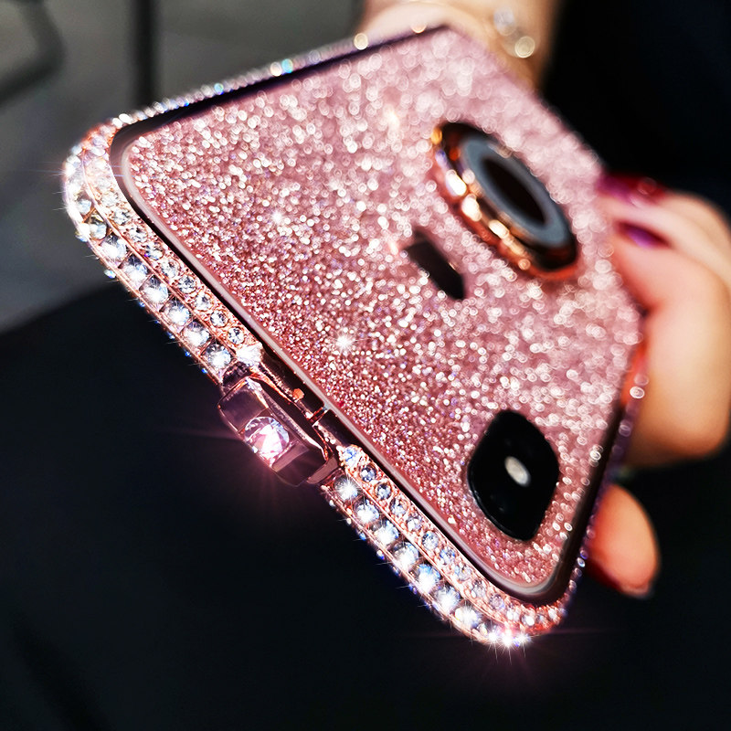 适用苹果x手机壳水钻iphonex满钻边框i7新款苹果6plus奢华镶钻金属套