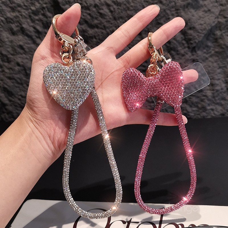 手机挂绳短款手腕绳高级感满钻蝴蝶结爱心挂链轻奢时尚小香风挂饰女神闪钻吊坠手机壳钥匙包包挂件通用防丢绳,3C数码配件,手机挂件/手机链,淘宝优惠券,粉丝福利购,淘宝优惠卷