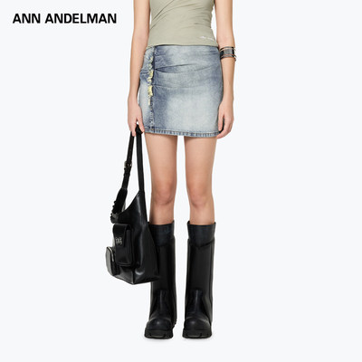 ANNANDELMAN叠褶牛仔半裙