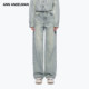 ANN 涂污喷污棉质高腰阔腿裤 ANDELMAN做旧水洗泼墨牛仔裤 2025秋季