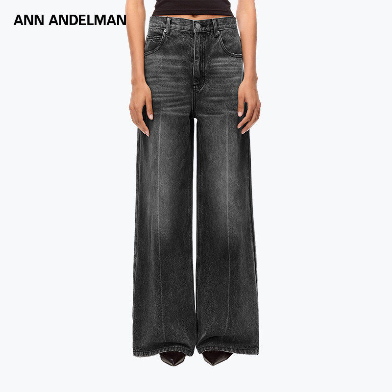 【明星同款】ANN ANDELMAN 复古做旧宽松直筒阔腿牛仔裤,女装/女士精品,牛仔裤,淘宝优惠券,粉丝福利购,淘宝优惠卷
