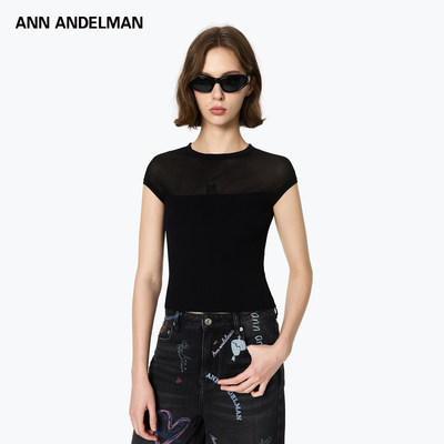 ANNANDELMAN透透薄纱包肩背心