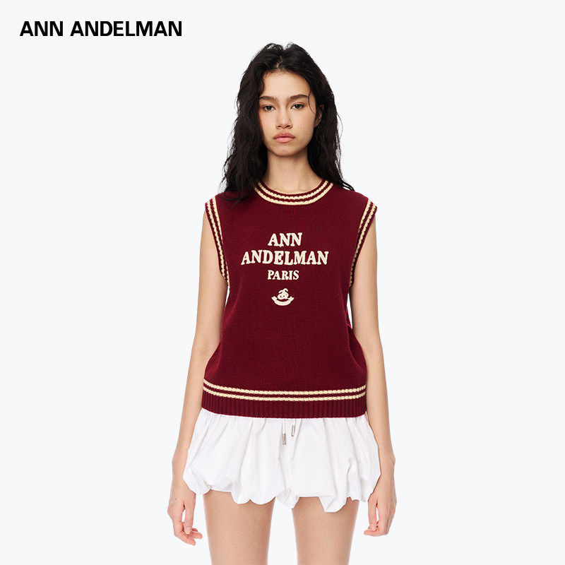 ANN ANDELMAN针织背心女 2025春季新款马甲 通勤风简约尼龙羊毛混