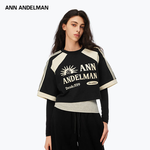 ANNANDELMAN字母印花短款T恤