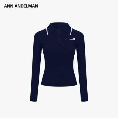 ANNANDELMAN刺绣长袖POLO领打底