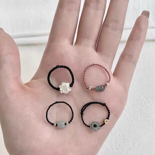 mini戒指手工编织戒指碎银简约百搭可爱指环 小红书博主live推荐