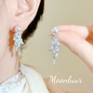 耳环蚊香盘巨好看独特漂亮耳夹无耳洞耳饰晚会2025高级感耳坠珍珠