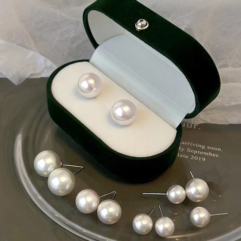 韩代fever同款珍珠耳钉女银针施家高级感轻奢耳夹大复古耳环耳饰