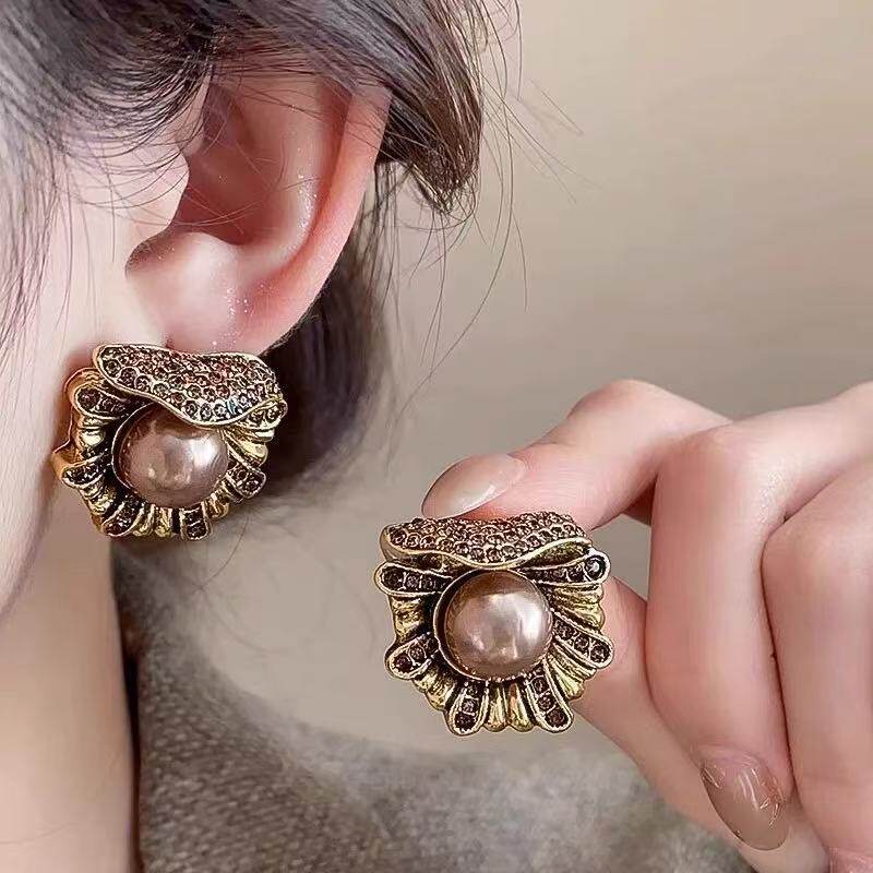 合金耳饰 辛芷蕾同款耳环vintage中古耳饰高级感小众独特耳钉891